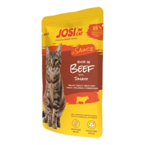 JosiCat rich in Beef in Sauce konservuotas pašaras katėms su jautiena padaže, 85g