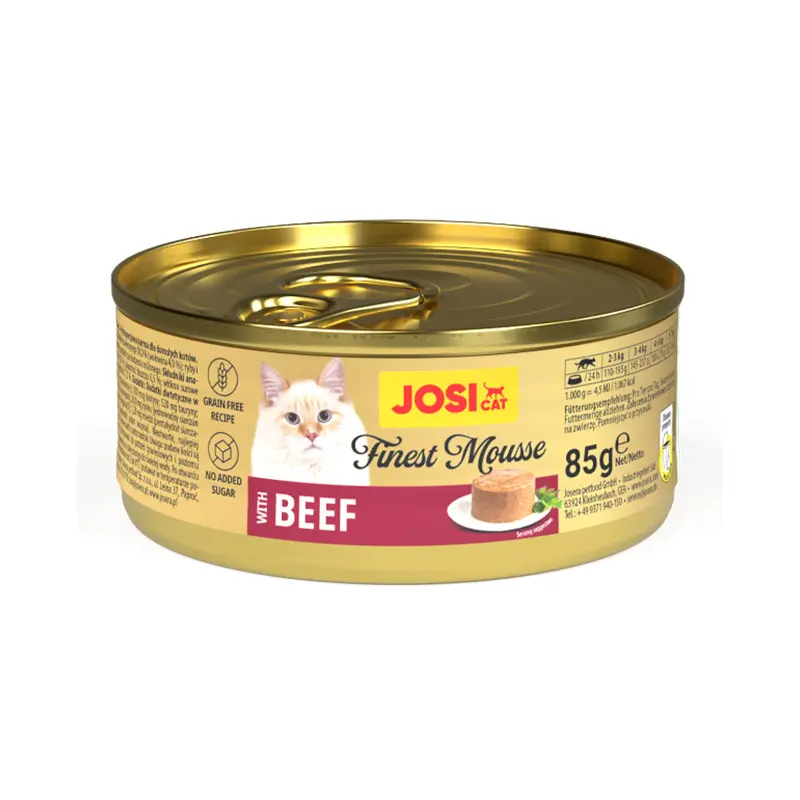 JosiCat Finest Mousse with Beef, paštetas katėms su jautiena, 85g