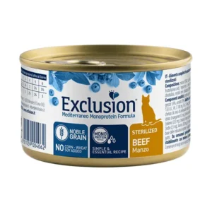 Exclusion Mediterraneo Mono Protein Sterilized Beef konservai sterilizuotoms katėms su jautiena 85g 12/24 vnt